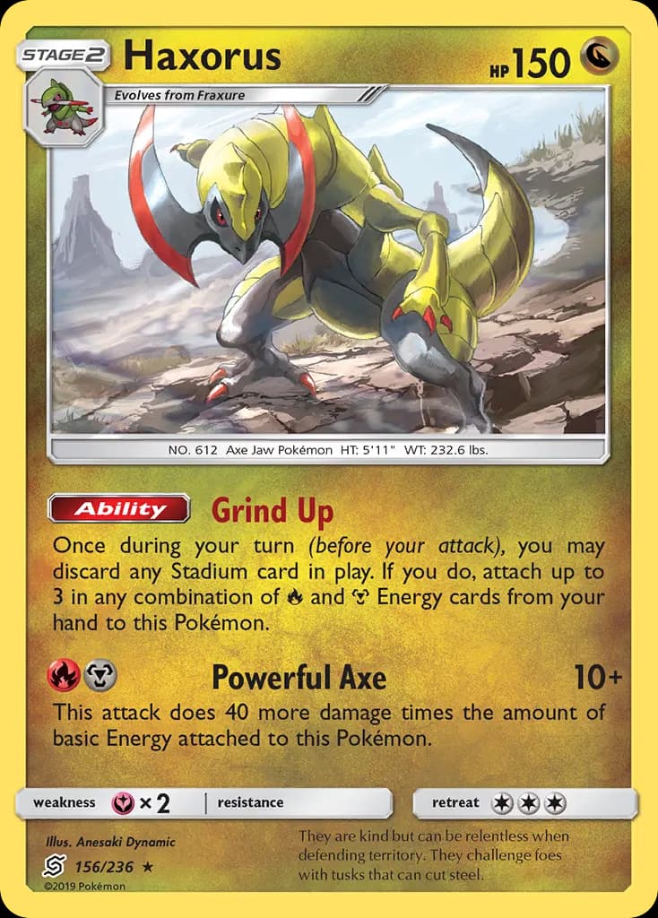 Haxorus — Unified Minds 156 Pokémon card