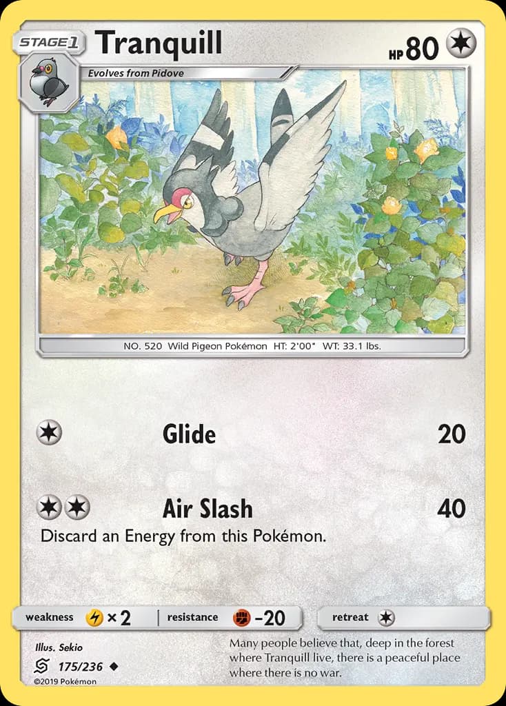 Tranquill — Unified Minds 175 Pokémon card