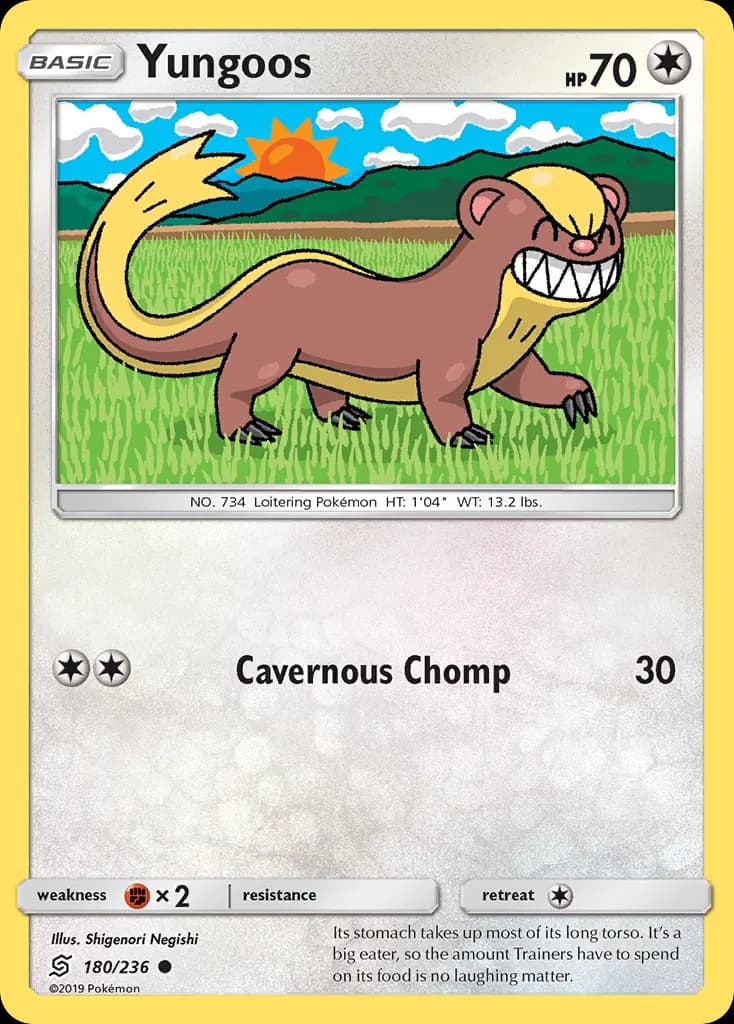 Yungoos — Unified Minds 180 Pokémon card