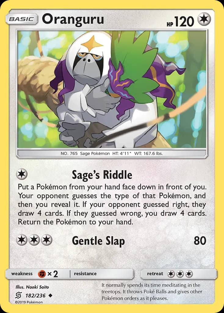 Oranguru — Unified Minds 182 Pokémon card