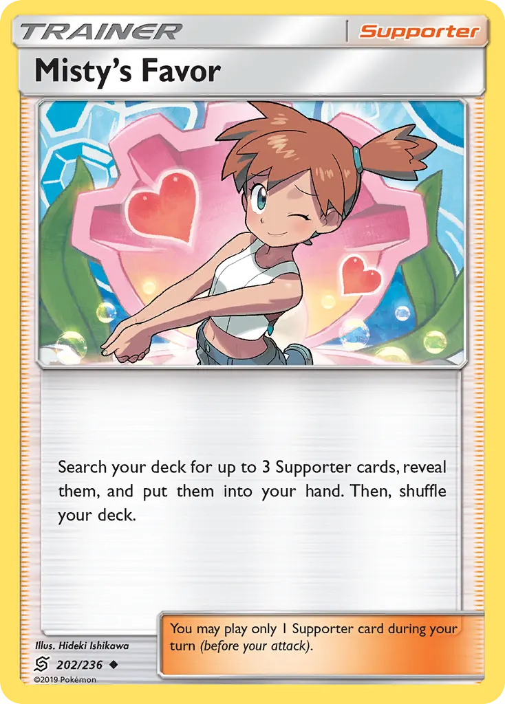 Misty's Favor — Unified Minds 202 Pokémon card