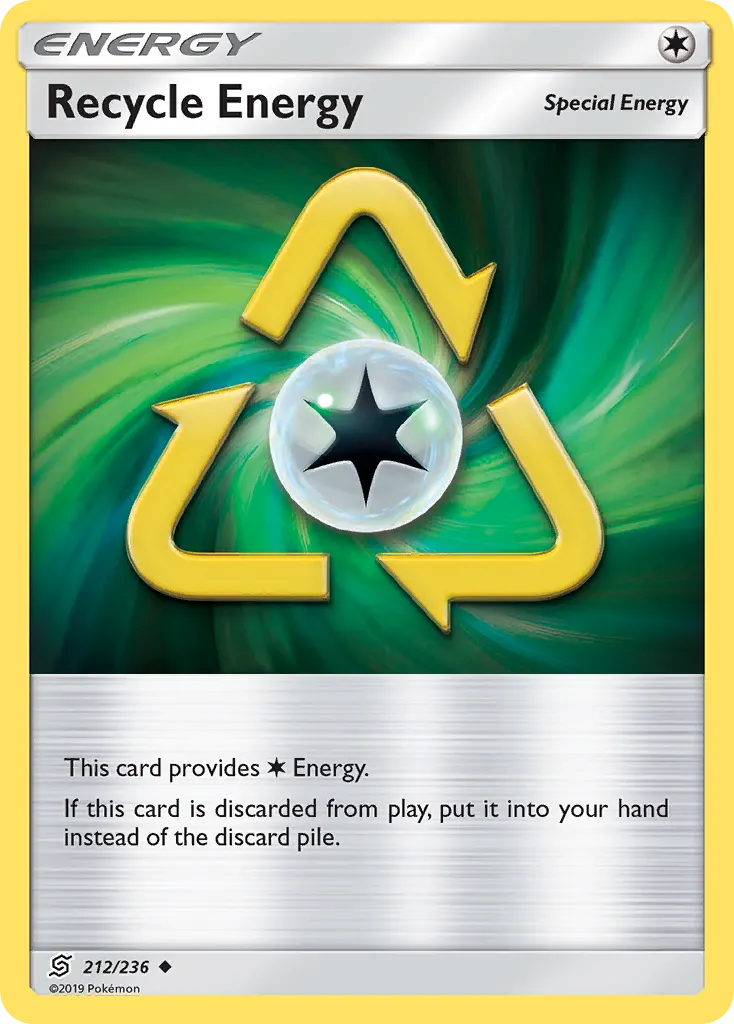 Recycle Energy — Unified Minds 212 Pokémon card