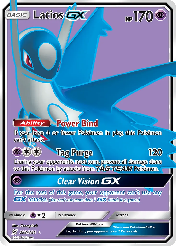 Latios-GX — Unified Minds 223 Pokémon card