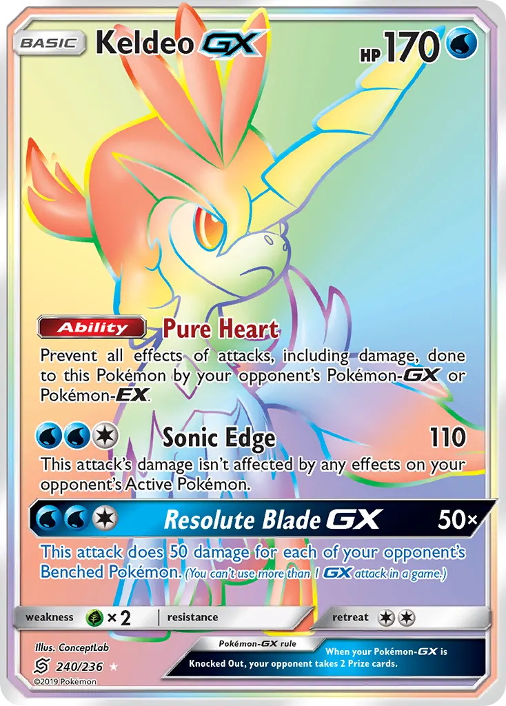 Keldeo-GX — Unified Minds 240 Pokémon card