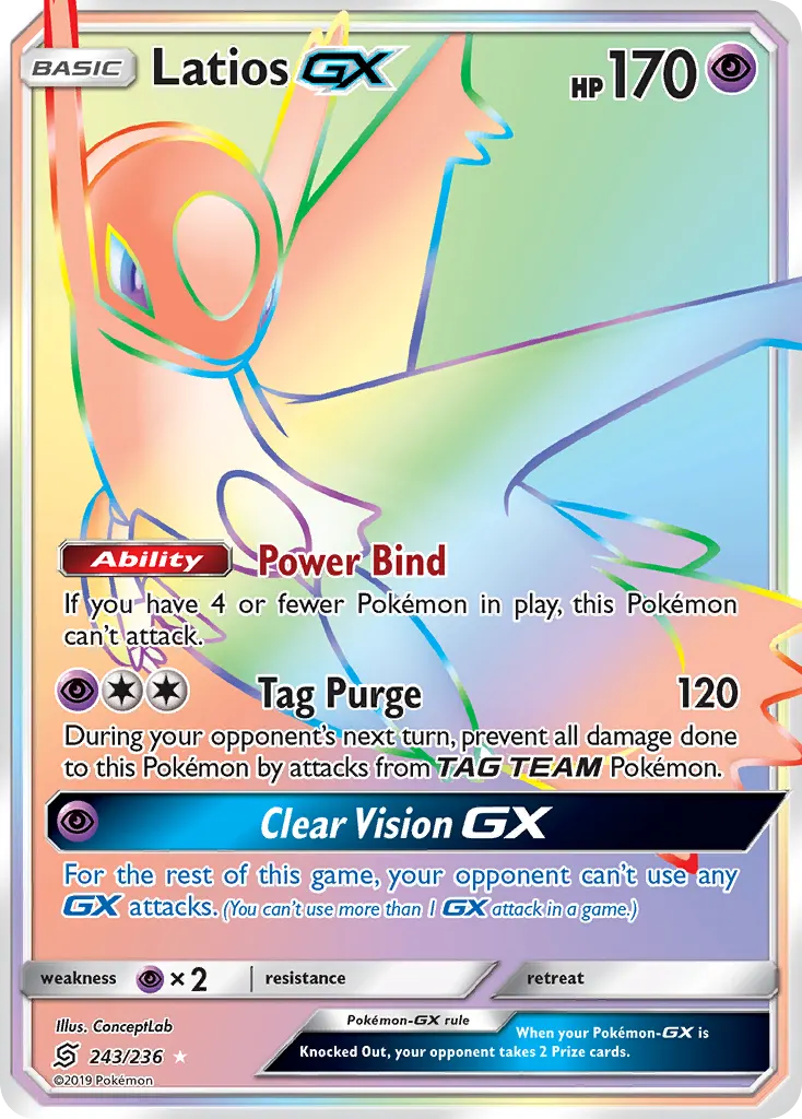 Latios-GX — Unified Minds 243 Pokémon card