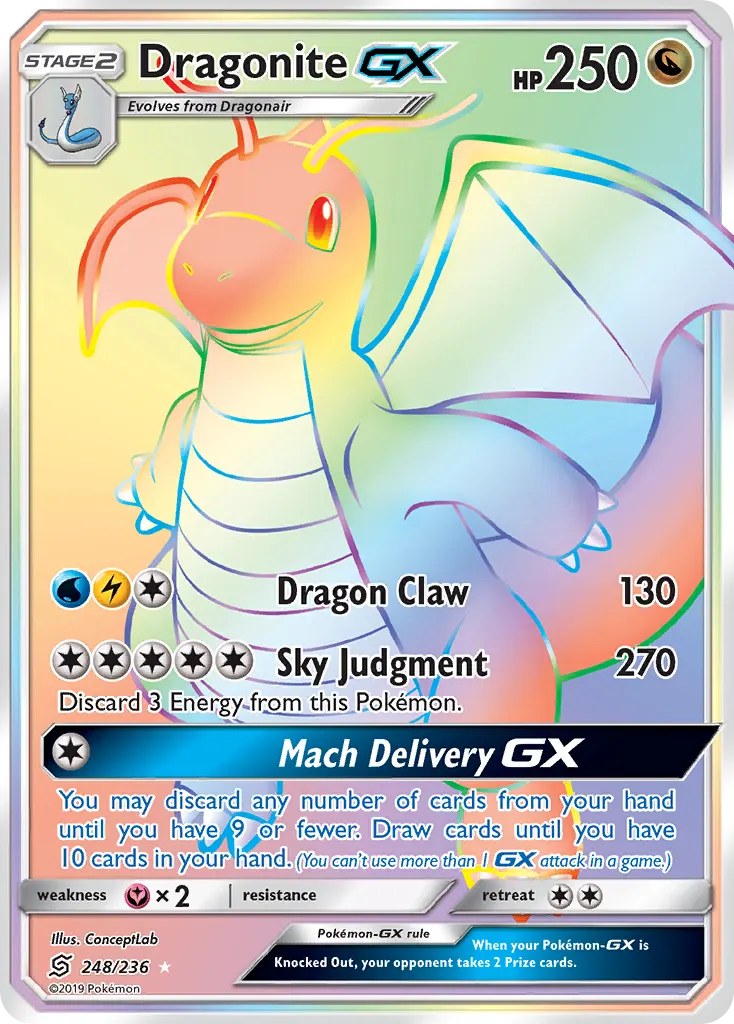 Dragonite-GX — Unified Minds 248 Pokémon card