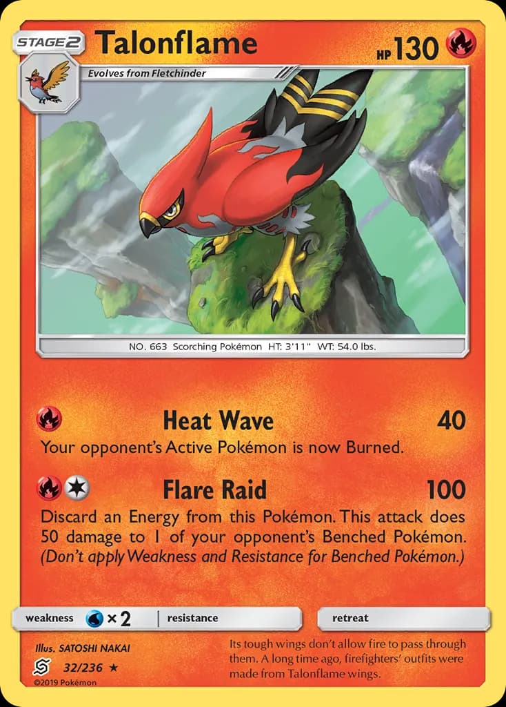 Talonflame — Unified Minds 32 Pokémon card