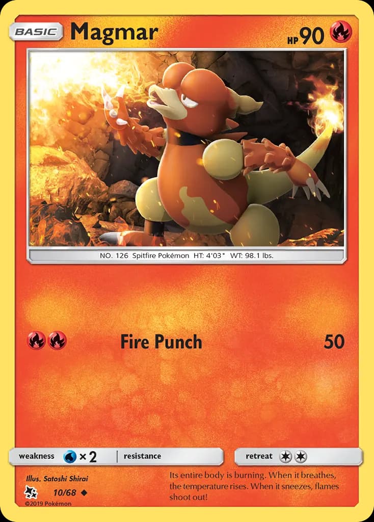 Magmar — Hidden Fates 10 Pokémon card