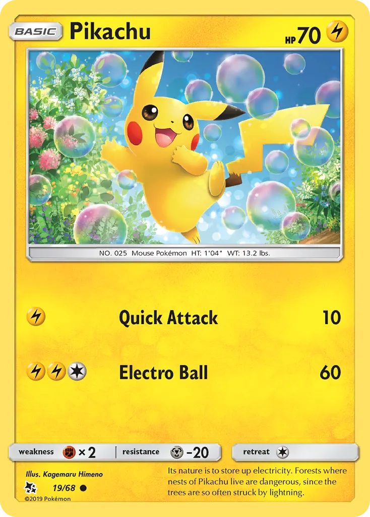 Pikachu — Hidden Fates 19 Pokémon card