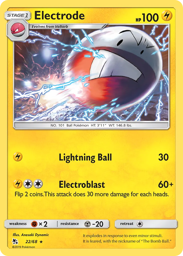 Electrode — Hidden Fates 22 Pokémon card