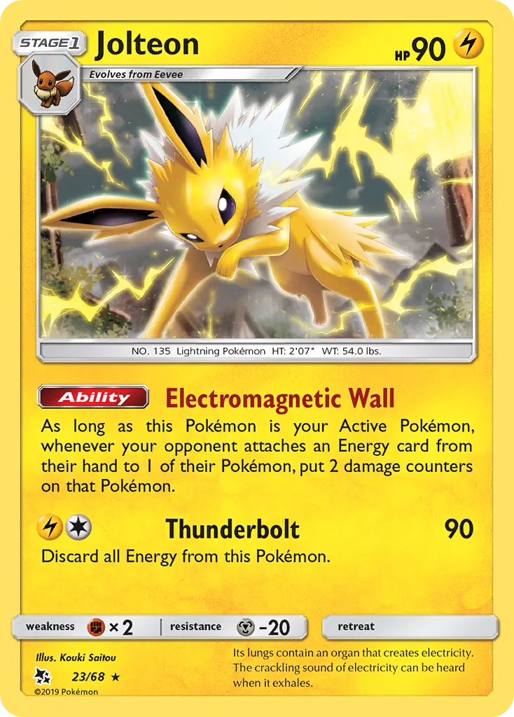 Jolteon — Hidden Fates 23 Pokémon card