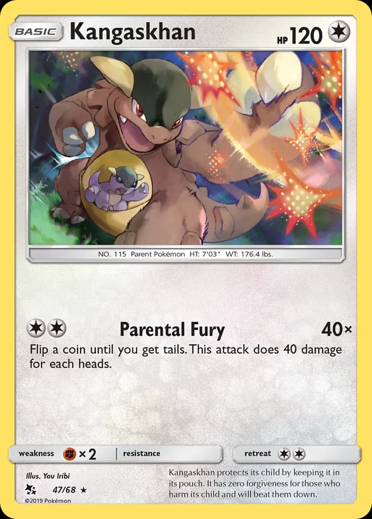 Kangaskhan — Hidden Fates 47 Pokémon card