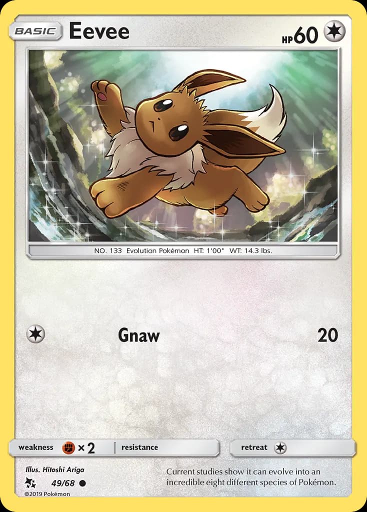Eevee — Hidden Fates 49 Pokémon card
