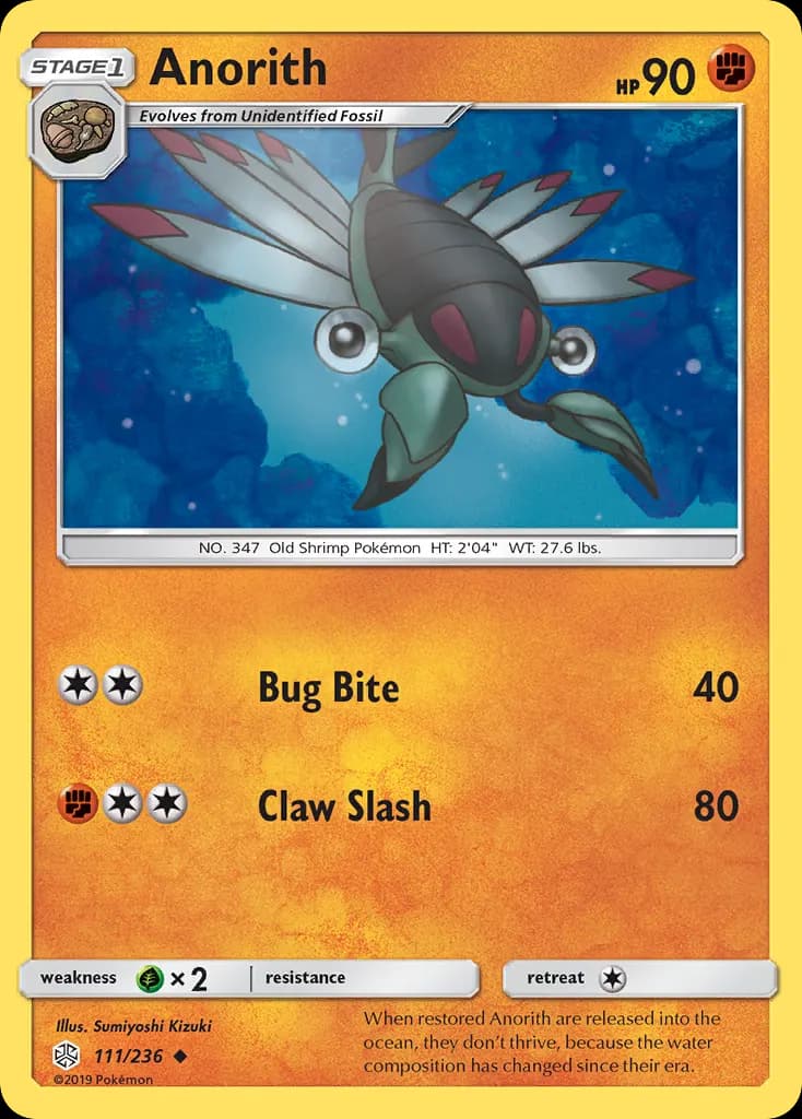 Anorith — Cosmic Eclipse 111 Pokémon card