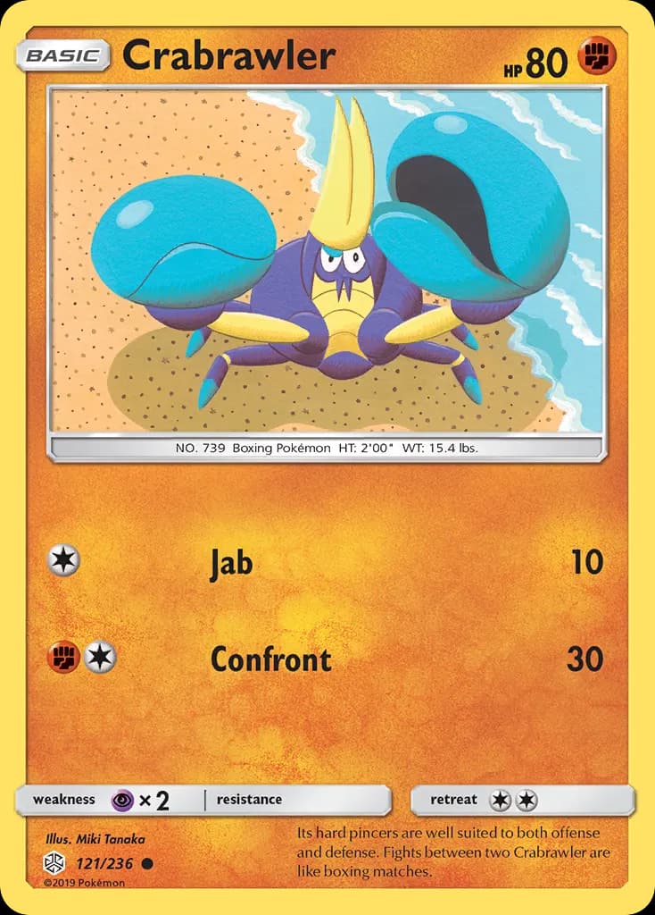 Crabrawler — Cosmic Eclipse 121 Pokémon card