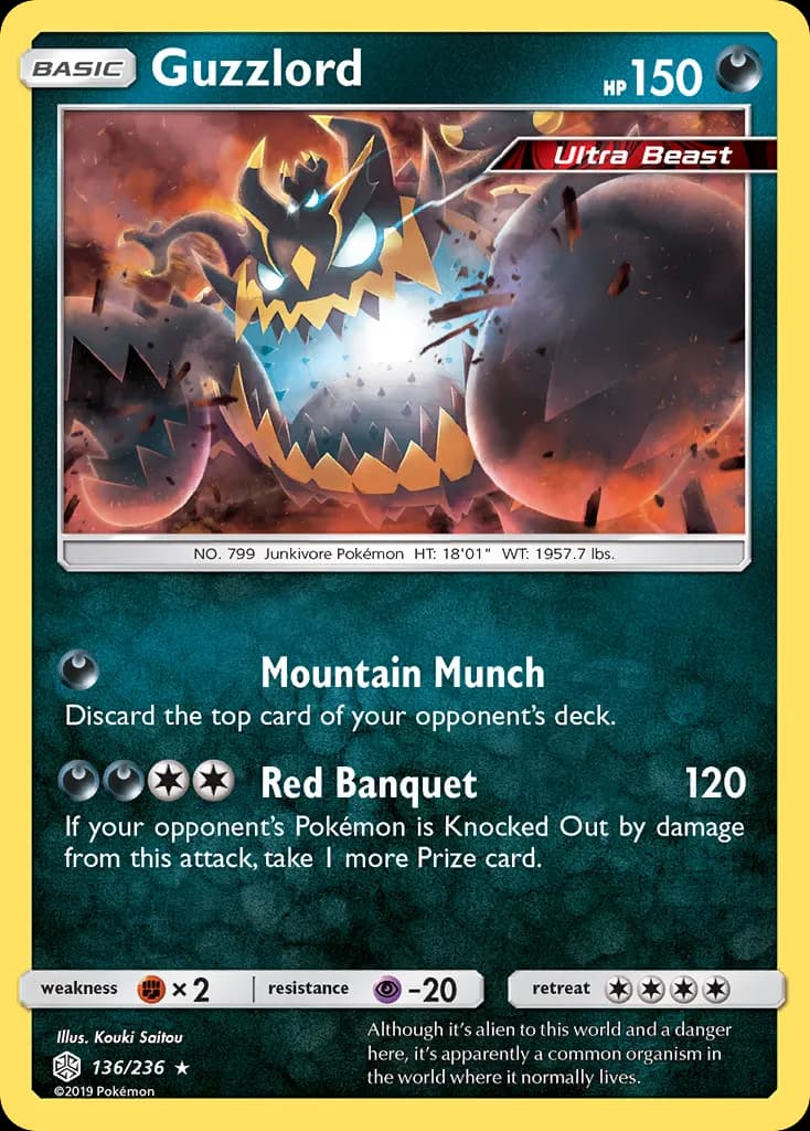 Guzzlord — Cosmic Eclipse 136 Pokémon card