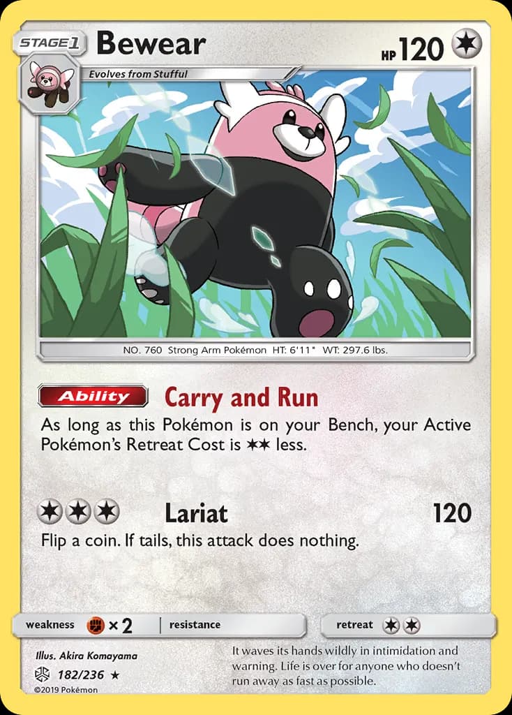 Bewear — Cosmic Eclipse 182 Pokémon card