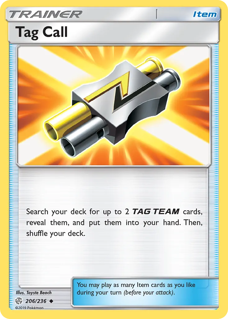 Tag Call — Cosmic Eclipse 206 Pokémon card