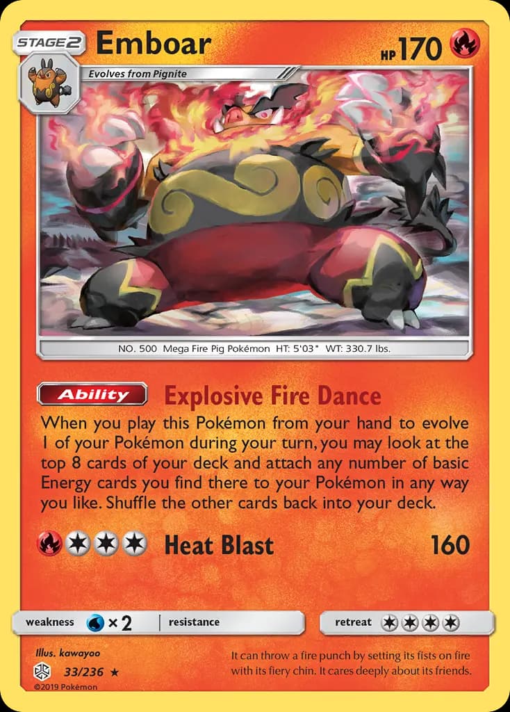 Emboar — Cosmic Eclipse 33 Pokémon card