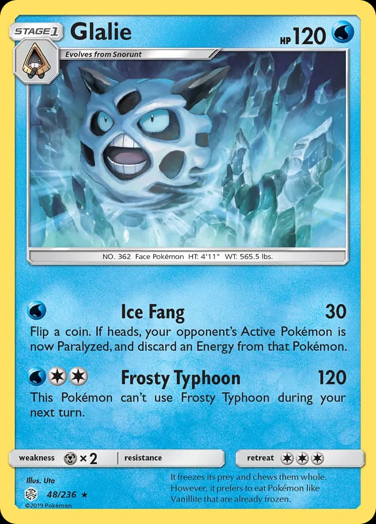 Glalie — Cosmic Eclipse 48 Pokémon card