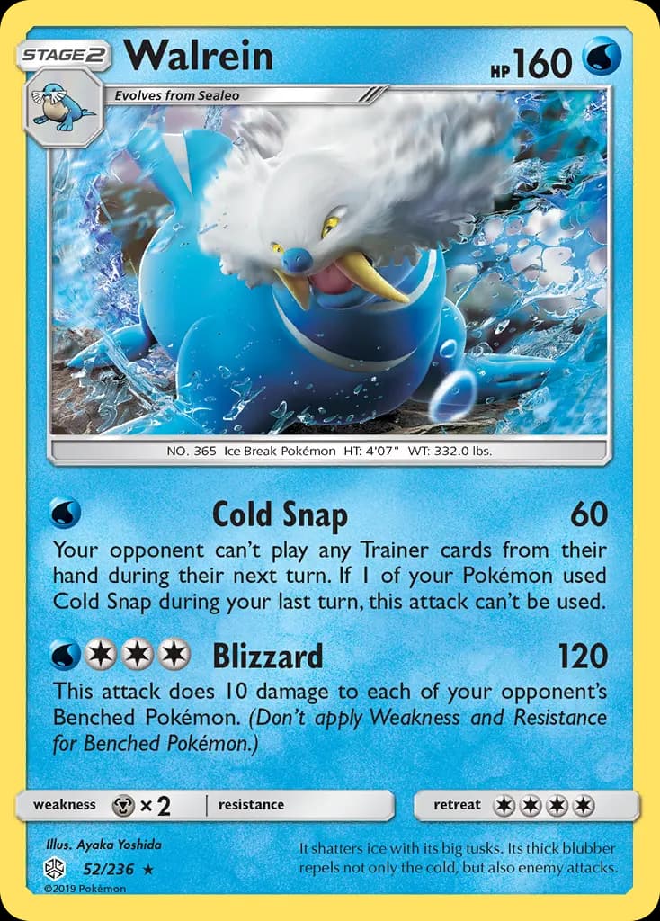 Walrein — Cosmic Eclipse 52 Pokémon card