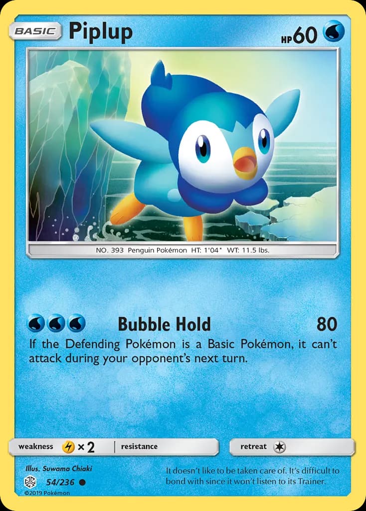 Piplup — Cosmic Eclipse 54 Pokémon card