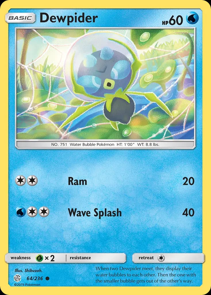 Dewpider — Cosmic Eclipse 64 Pokémon card