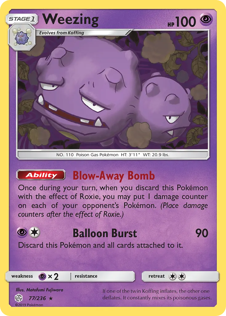 Weezing — Cosmic Eclipse 77 Pokémon card