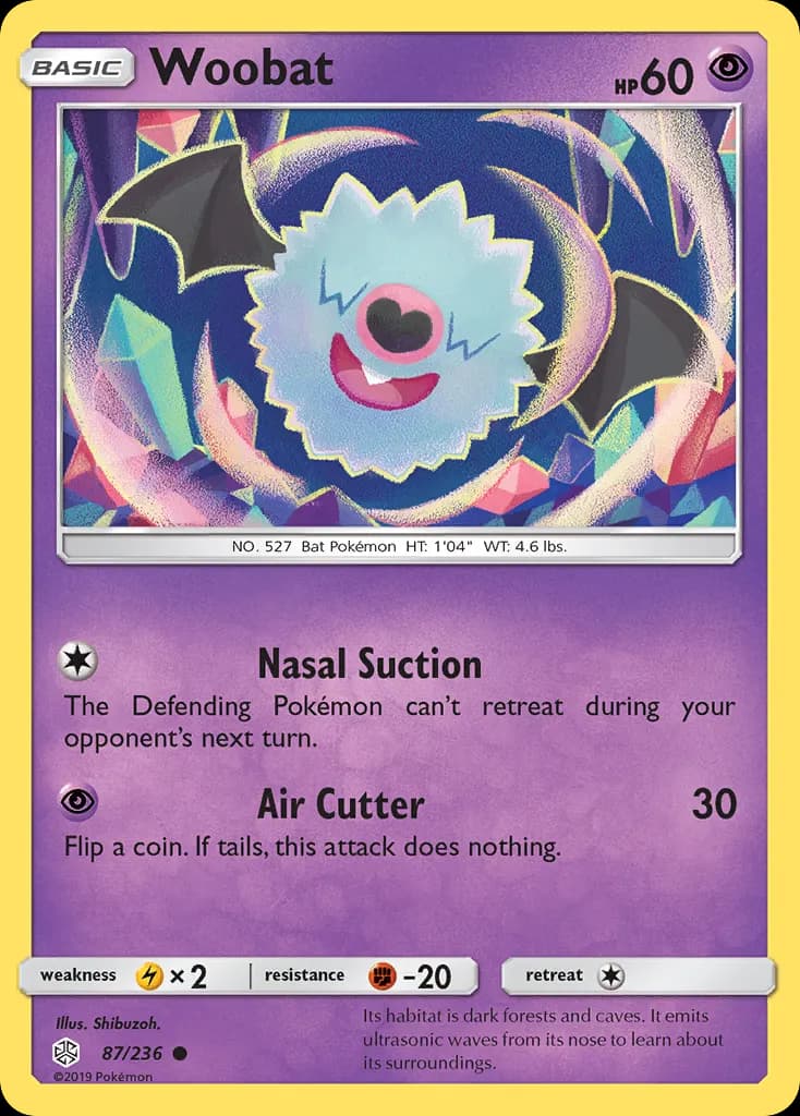 Woobat — Cosmic Eclipse 87 Pokémon card