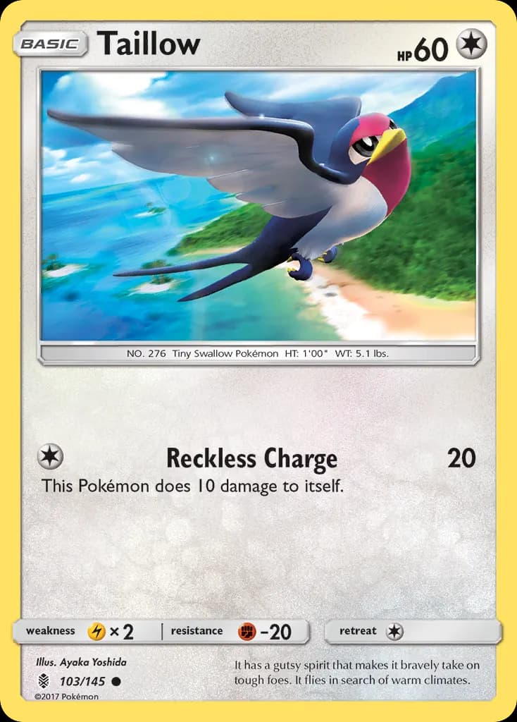 Taillow — Guardians Rising 103 Pokémon card
