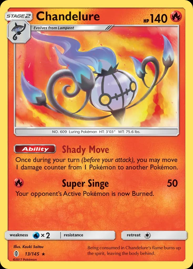 Chandelure — Guardians Rising 13 Pokémon card