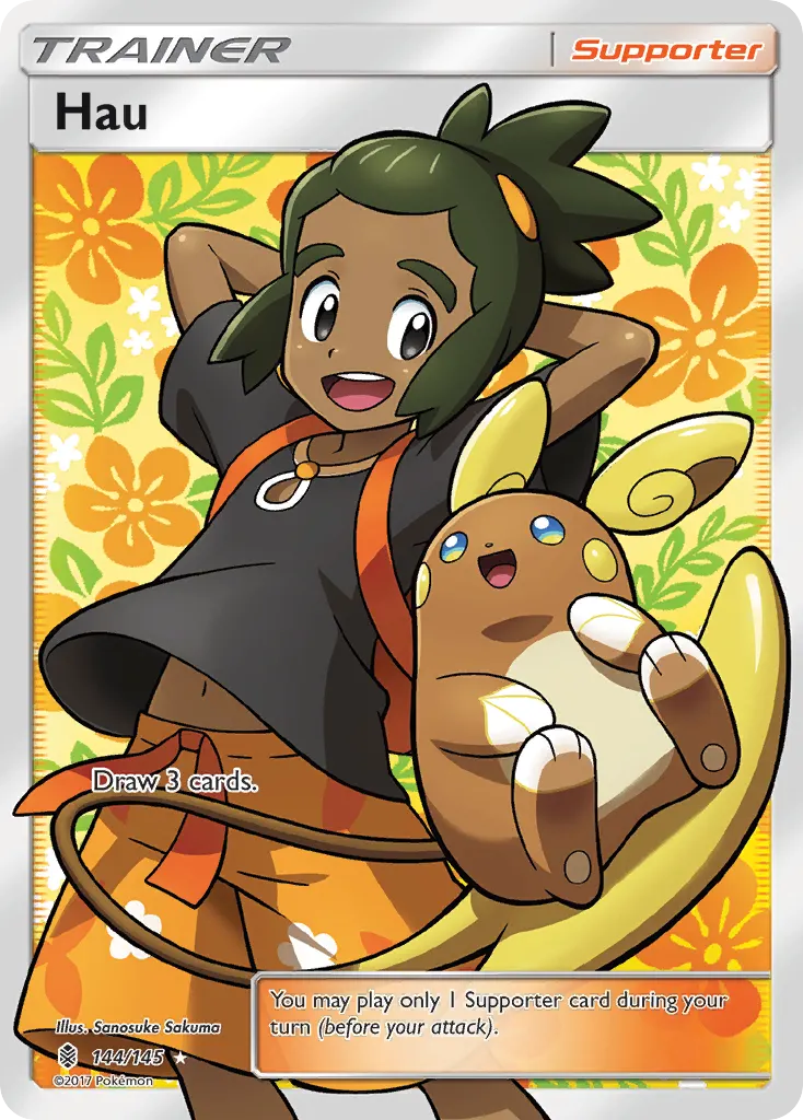 Hau — Guardians Rising 144 Pokémon card