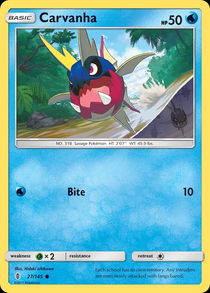 Carvanha — Guardians Rising 27 Pokémon card