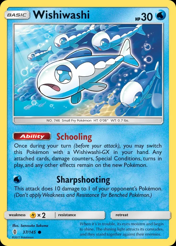Wishiwashi — Guardians Rising 37 Pokémon card