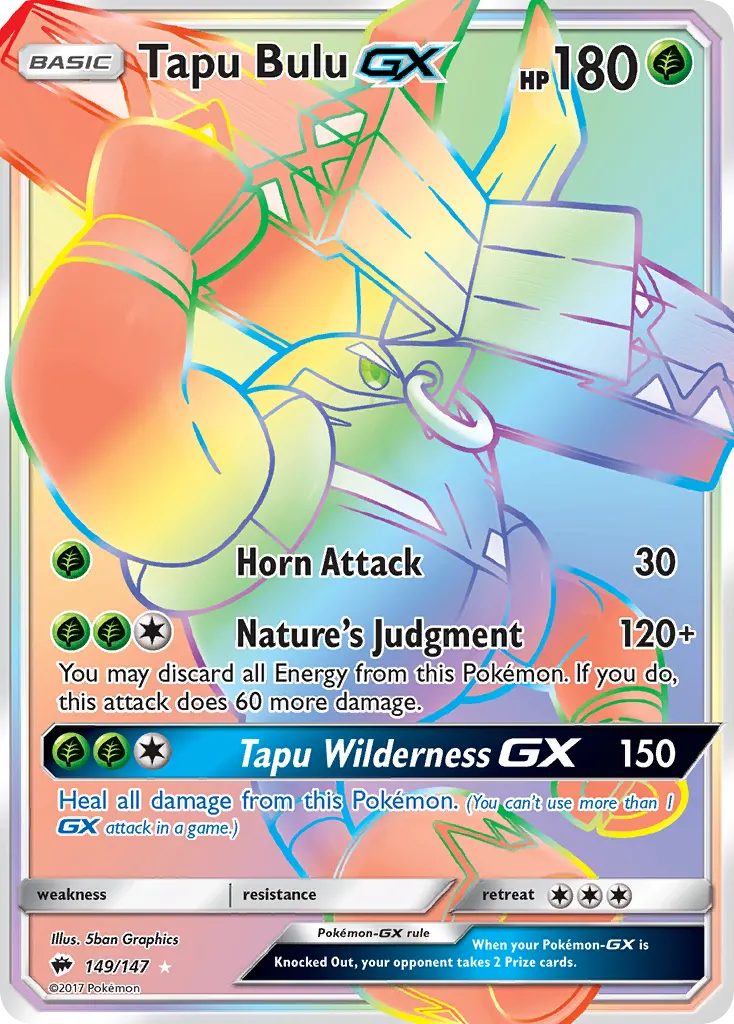 Tapu Bulu-GX — Burning Shadows 149 Pokémon card