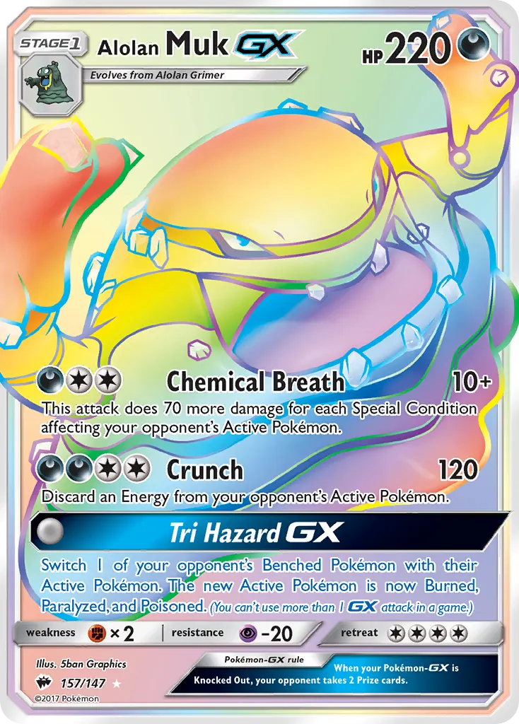 Alolan Muk-GX — Burning Shadows 157 Pokémon card