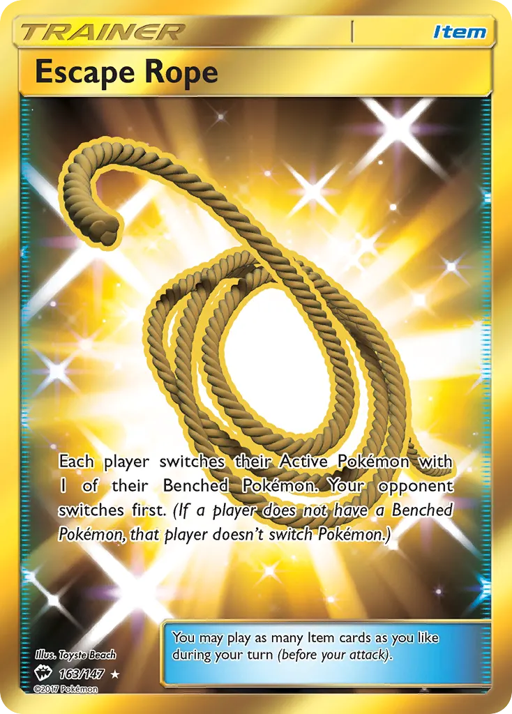 Escape Rope — Burning Shadows 163 Pokémon card