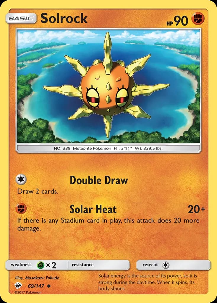 Solrock — Burning Shadows 69 Pokémon card