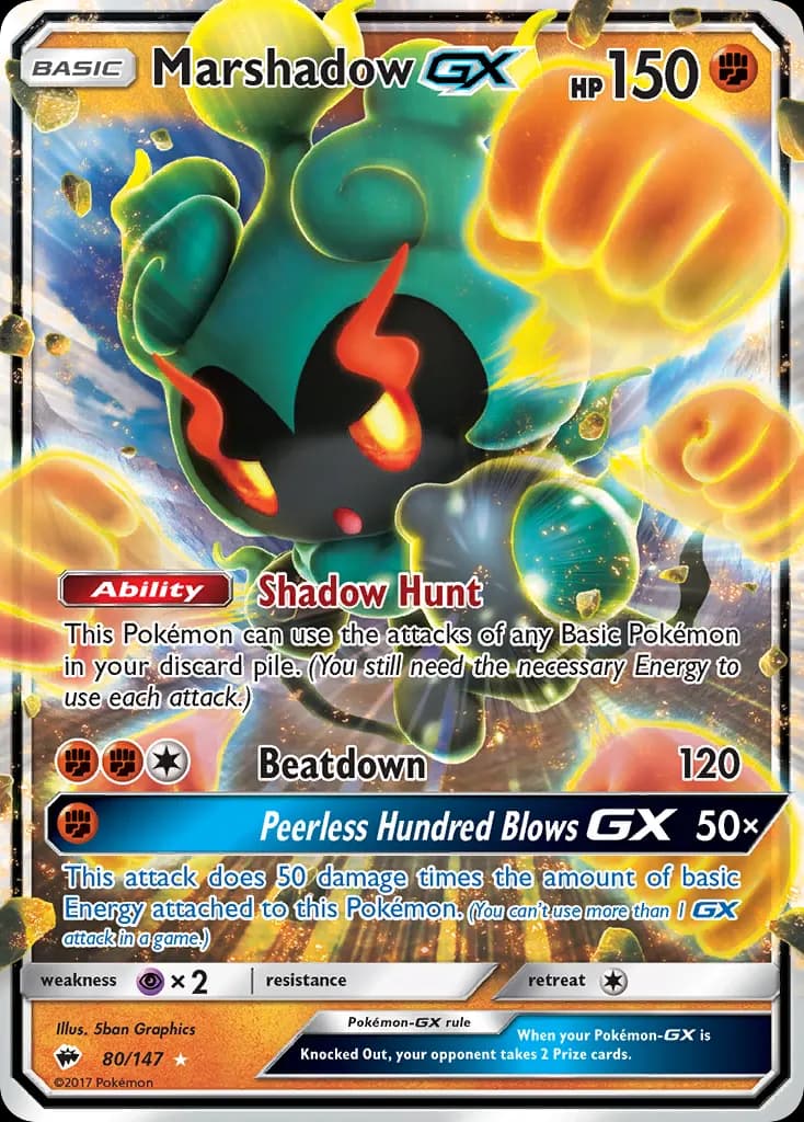 Marshadow-GX — Burning Shadows 80 Pokémon card