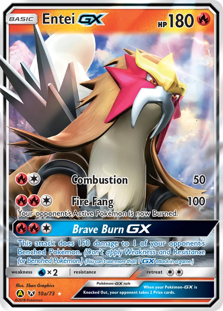 Entei-GX — Shining Legends 10a Pokémon card
