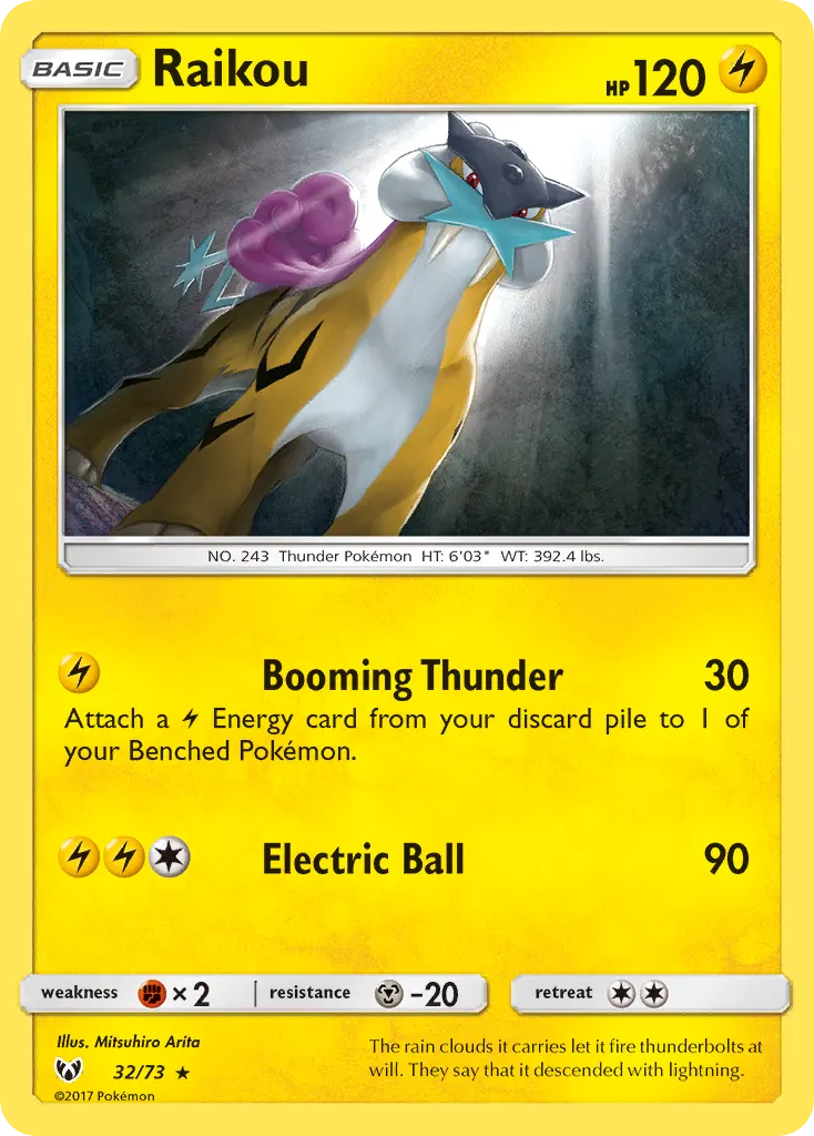 Raikou — Shining Legends 32 Pokémon card