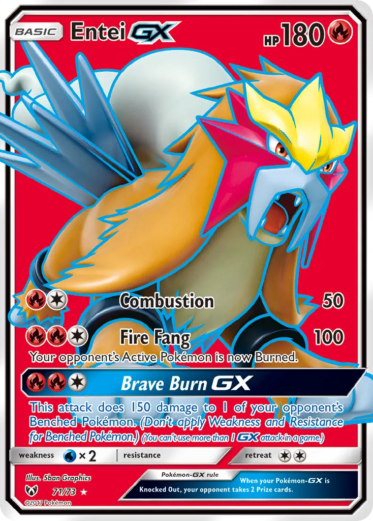Entei-GX — Shining Legends 71 Pokémon card
