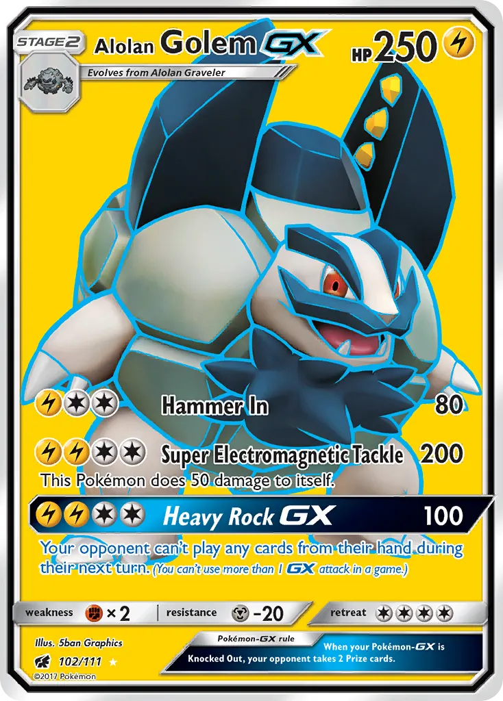 Alolan Golem-GX — Crimson Invasion 102 Pokémon card