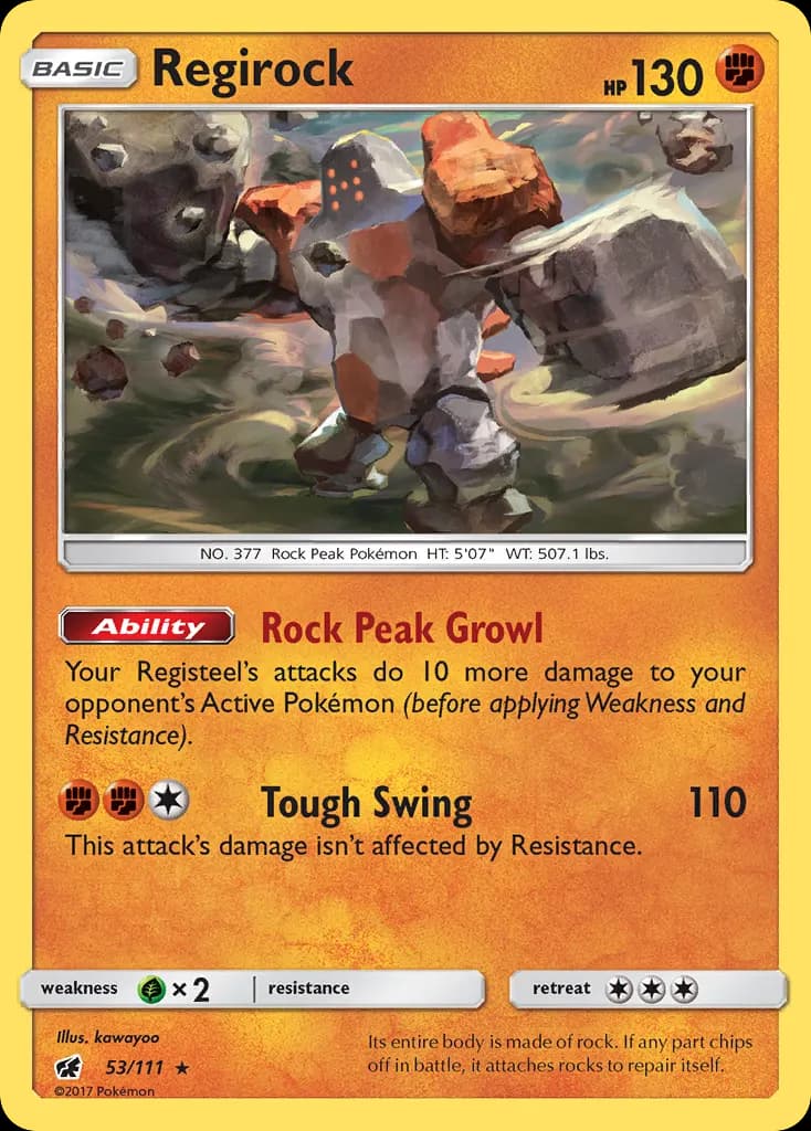 Regirock — Crimson Invasion 53 Pokémon card