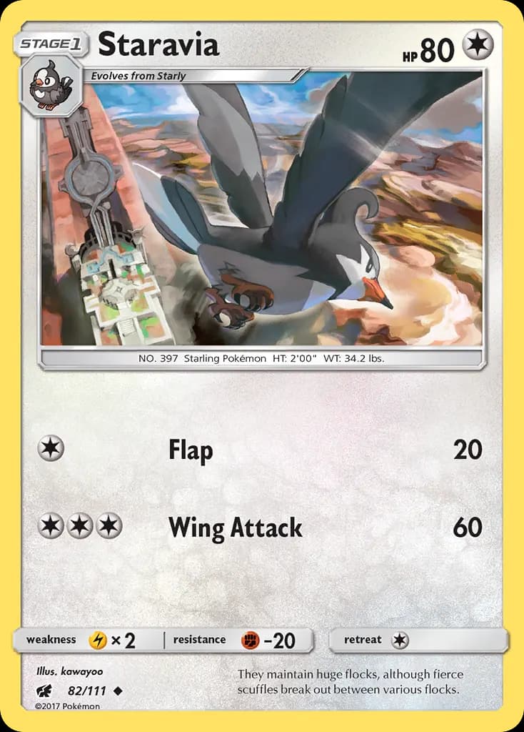 Staravia — Crimson Invasion 82 Pokémon card
