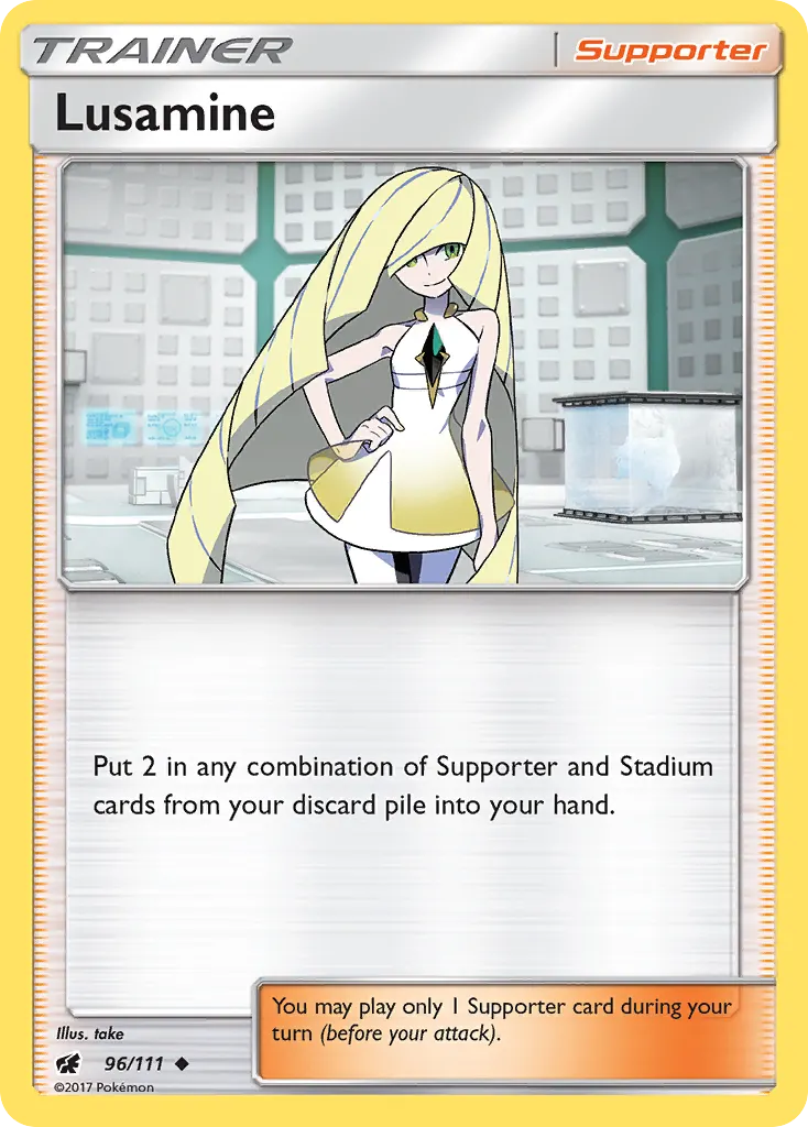 Lusamine — Crimson Invasion 96 Pokémon card