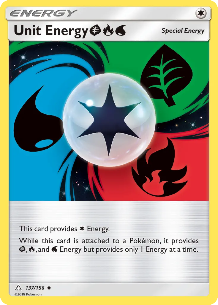 Unit Energy GrassFireWater — Ultra Prism 137 Pokémon card
