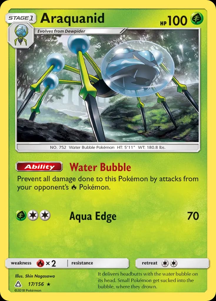 Araquanid — Ultra Prism 17 Pokémon card