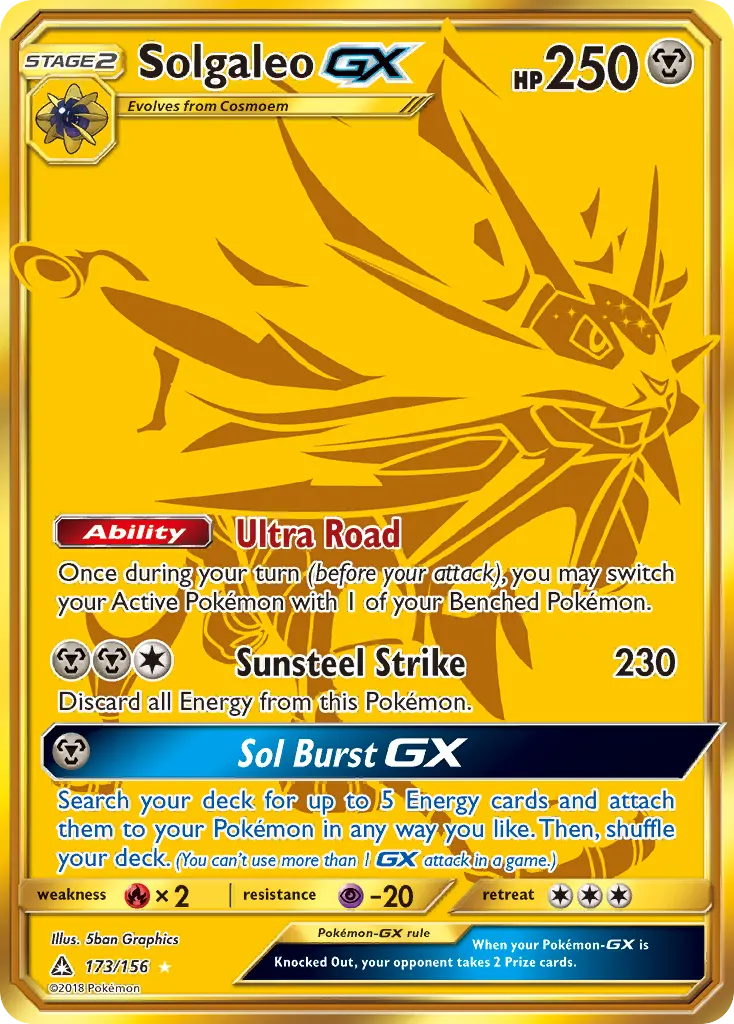 Solgaleo-GX — Ultra Prism 173 Pokémon card