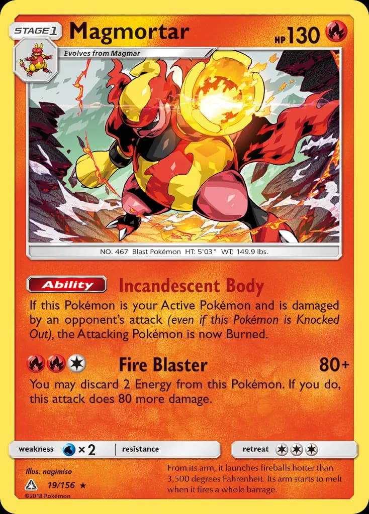 Magmortar — Ultra Prism 19 Pokémon card